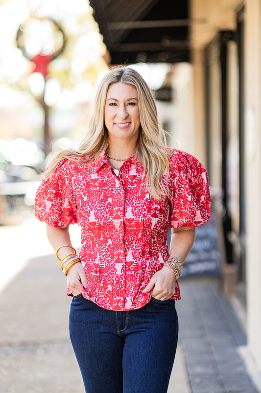 BRITT TOP CHEEKY CHEETAH