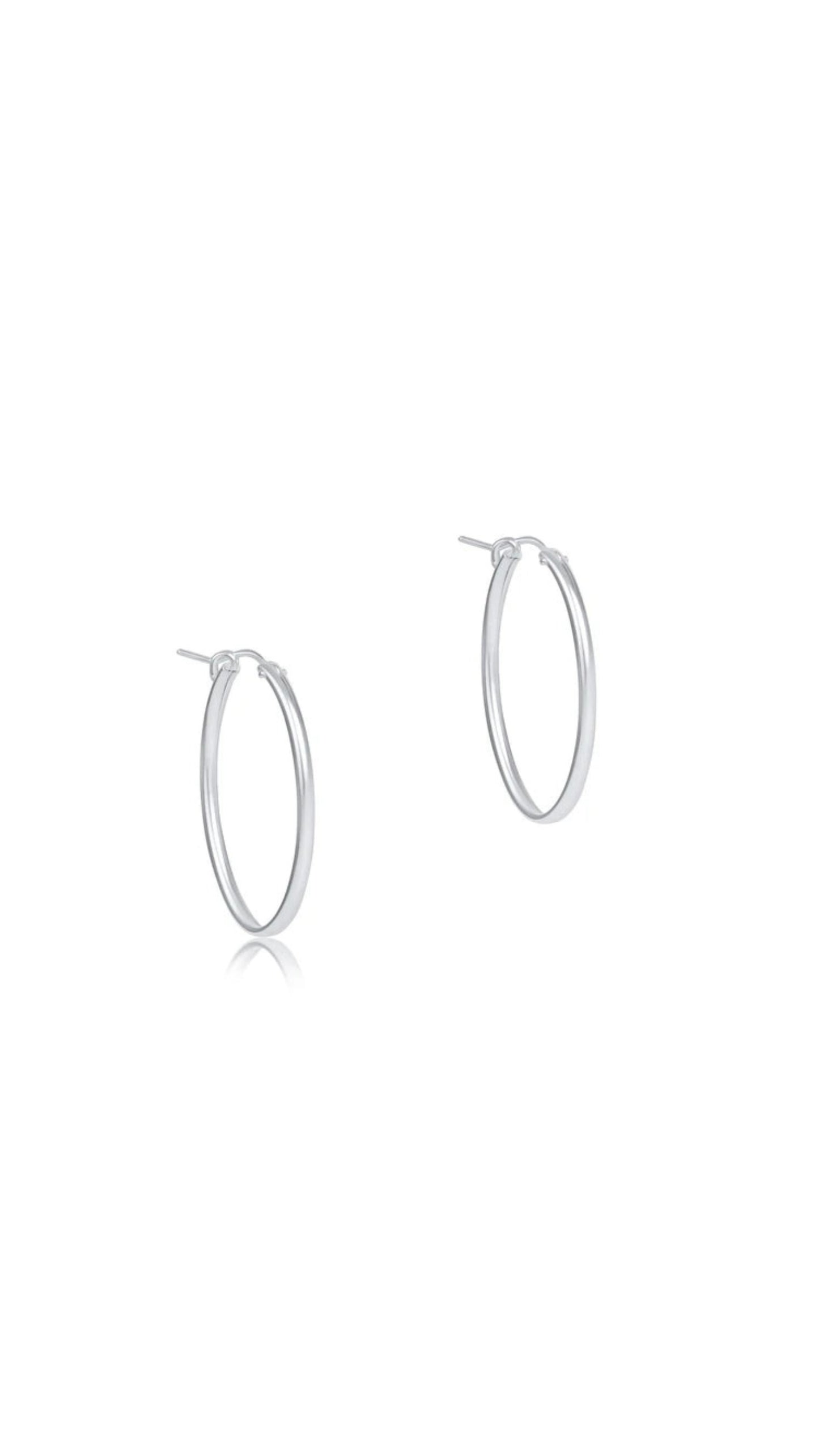 OVAL STERLING 1" HOOP SMOOTH