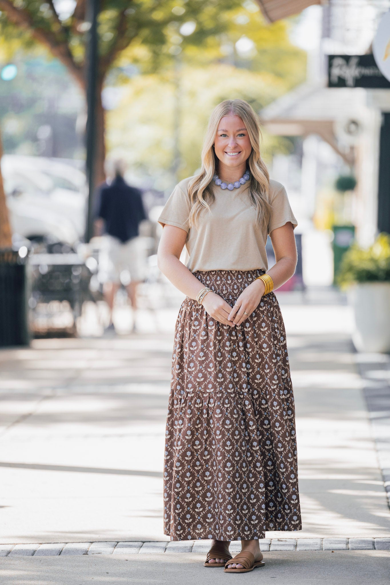FLORAL SMOCK MAXI