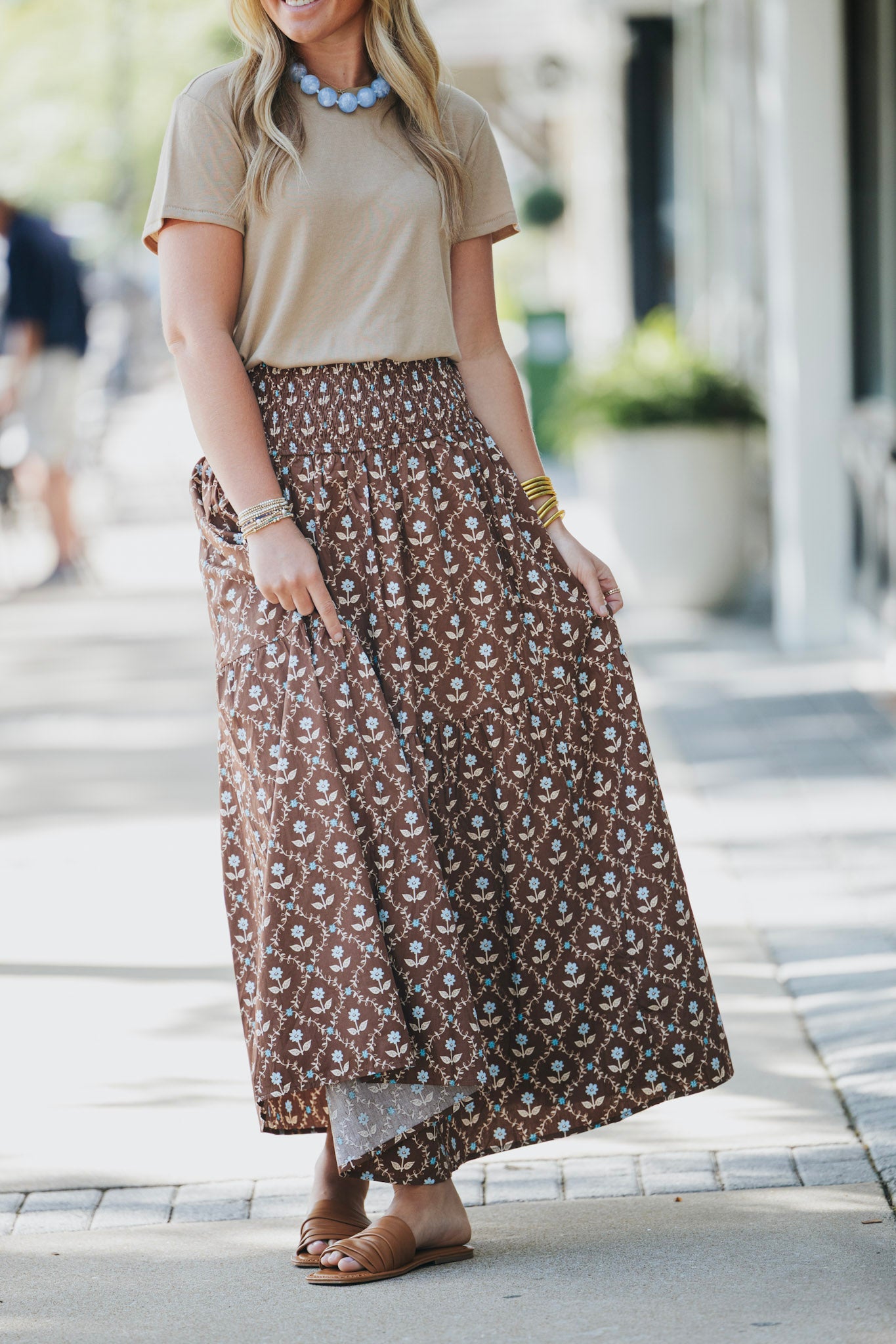 FLORAL SMOCK MAXI