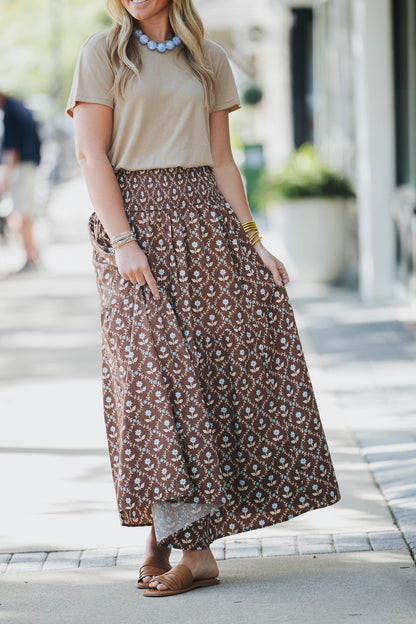 FLORAL SMOCK MAXI