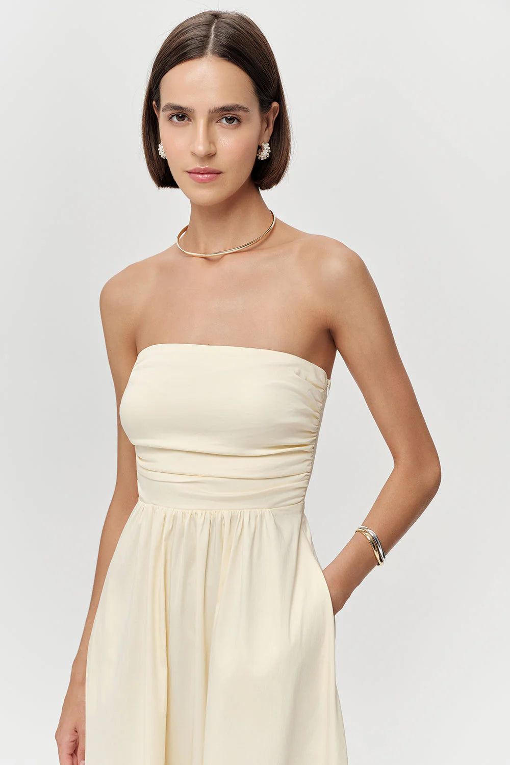 VIOLET STRAPLESS MIDI