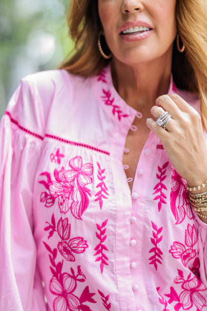 PINK FLORAL LORIANNE DRESS