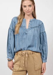 POP ON OVER DENIM TOP