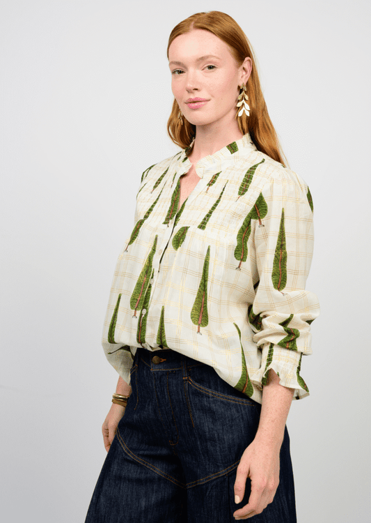 METALLIC PLAID TREE TOP