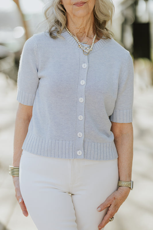 LILLA P ELBOW SLEEVE CARDIGAN