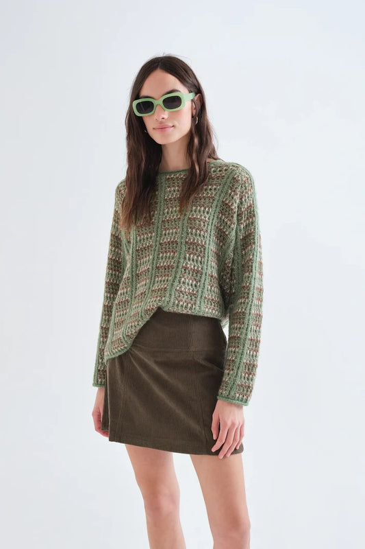 GREEN KNITTED SWEATER