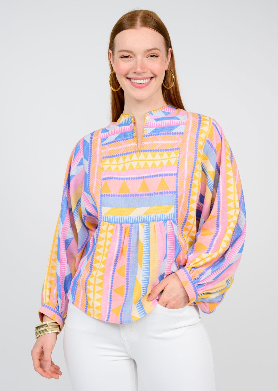 CANDY STRIPED POPOVER TOP