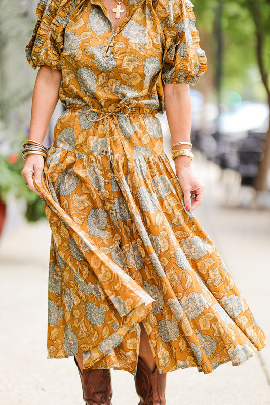 HYDRANGA BUTTON SKIRT