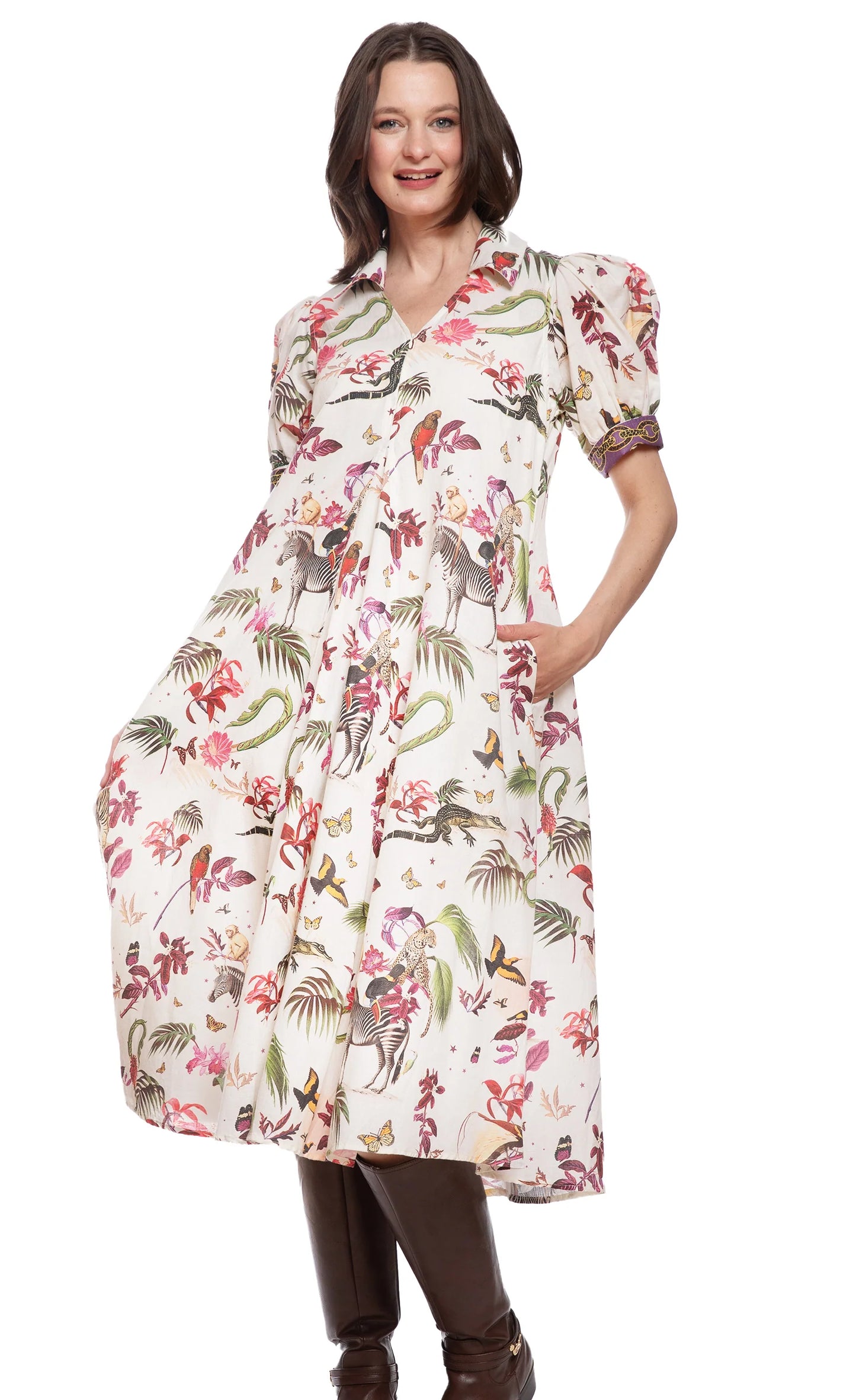 VIOLET SAFARI MONTAUK DRESS