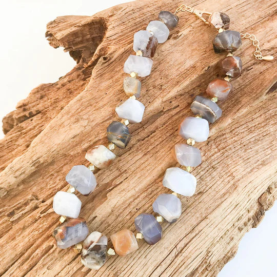 CHUNK STATEMENT BRASS NECKLACE