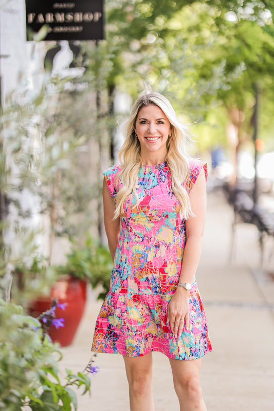 KAREN FLUTTER HEM DRESS