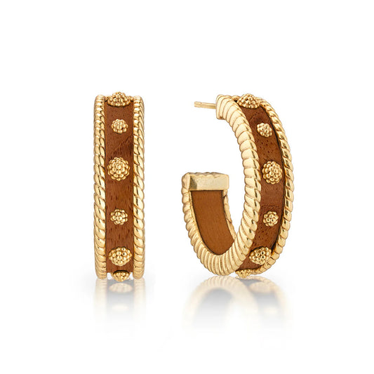 BERRY MED TEAK EARRINGS