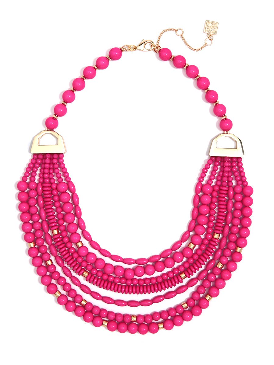 MIXED BEADS LAYERING NECKLACE