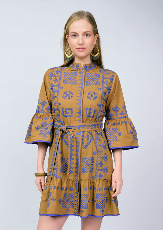 GOLDEN PERI CROSS STICHED DRESS