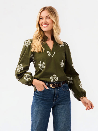 MOONLIT GRACE OLIVE KAYLA TOP