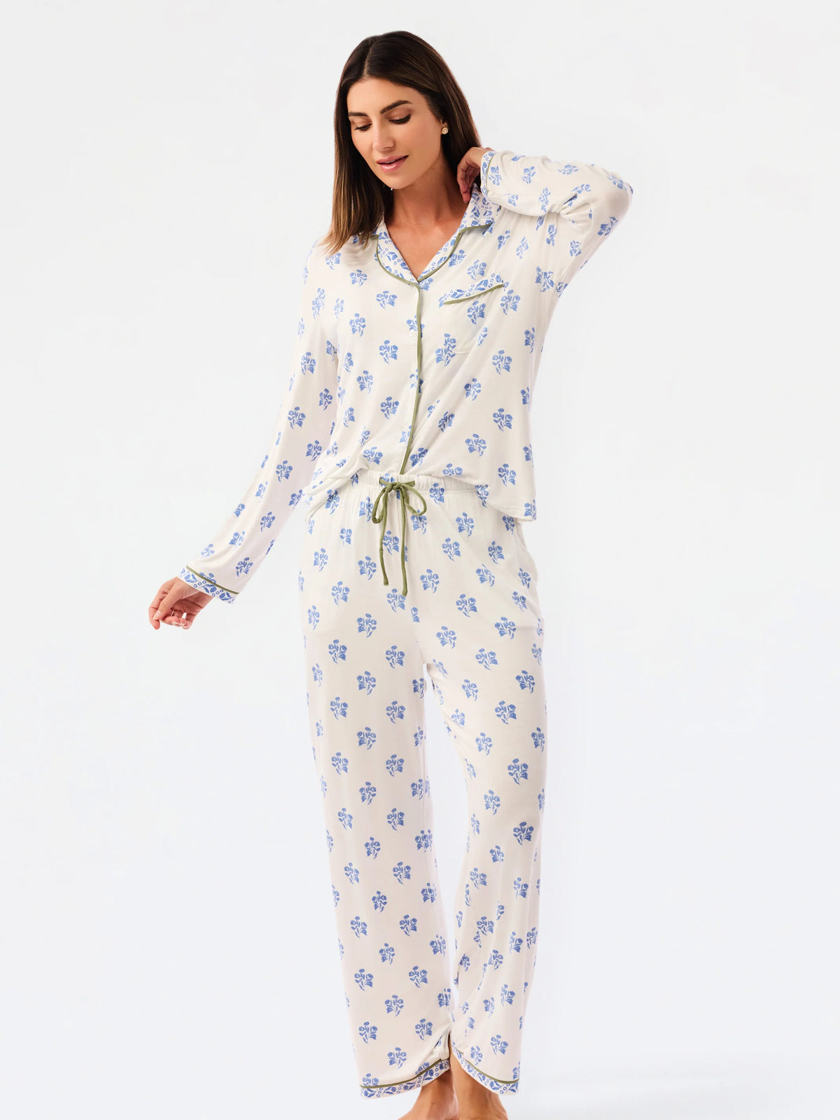 MOONLIT GRACE BLUE CHARLOTTE PAJAMAS