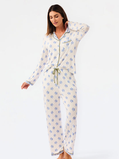 MOONLIT GRACE BLUE CHARLOTTE PAJAMAS