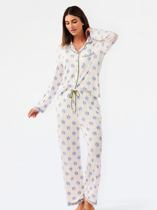 MOONLIT GRACE BLUE CHARLOTTE PAJAMAS