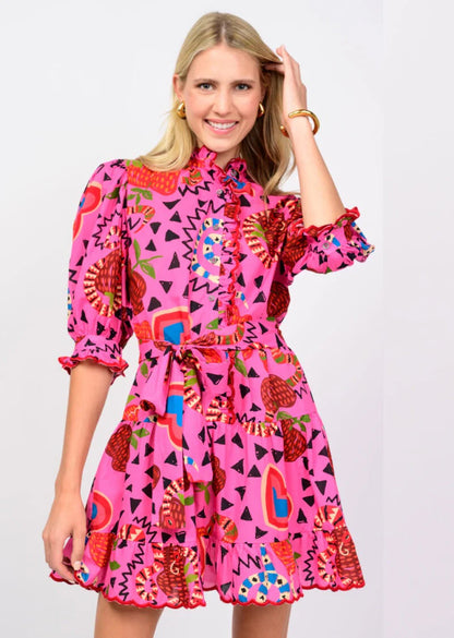 HOT PINK CHARMING SNAKE DRESS