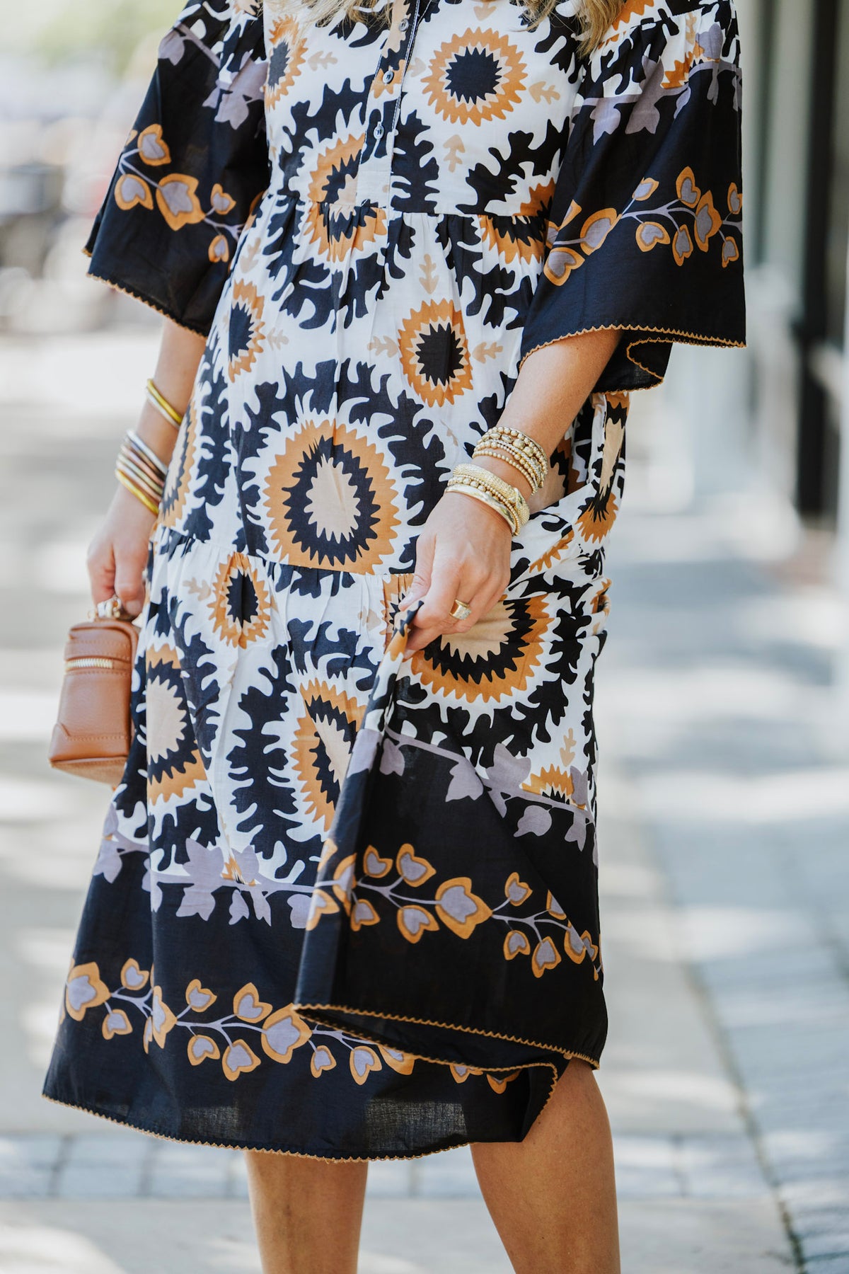 BORDER PRINT DRESS