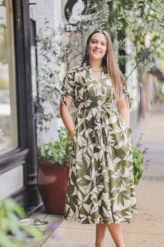 EMERALD CANOPY SHIRT DRESS