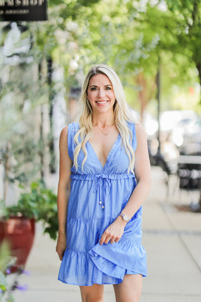 EMILY BABY DOLL BLUE LAGOON DRESS