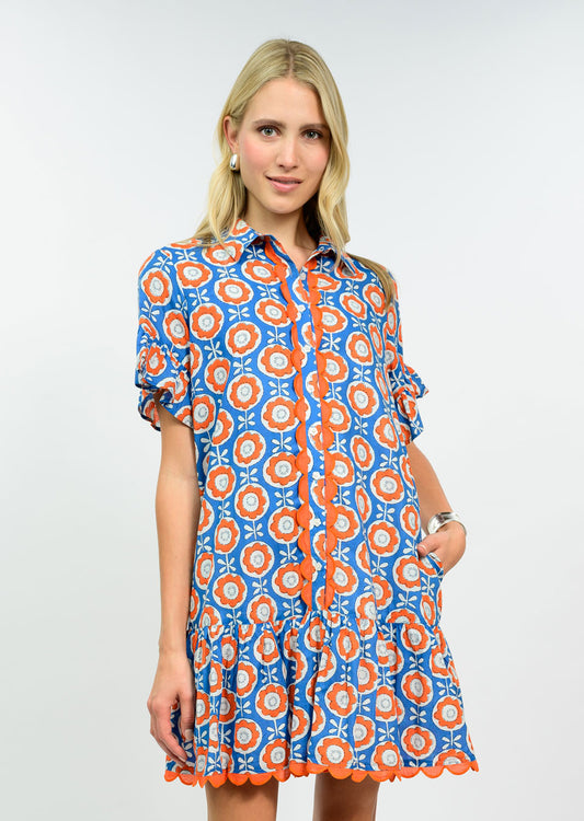 BLUE POPS DRESS