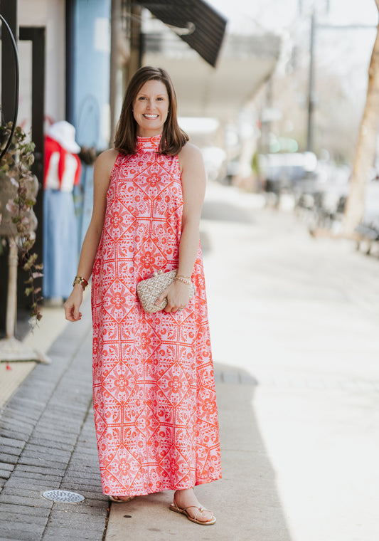 FLORAL HALTER DRESS