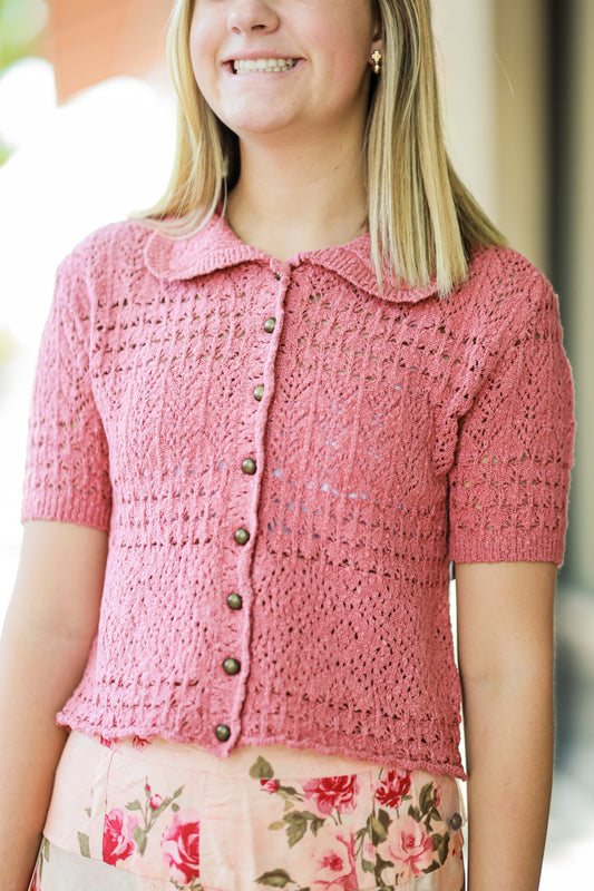 DAYLIGHT CARDIGAN IN FADED ROSE