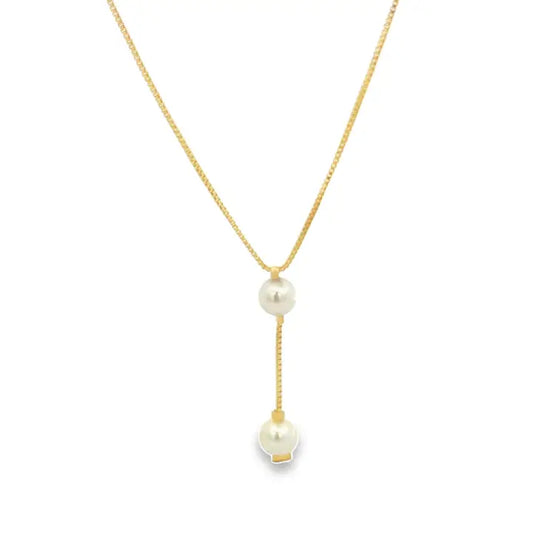 PEARL DROP CHARM NECKLACE