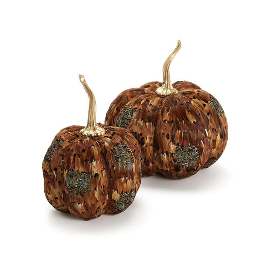 PHEASANT FEATHER PUMPKINS