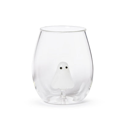 HERE FOR THE BOOS GHOST WINE GLASS