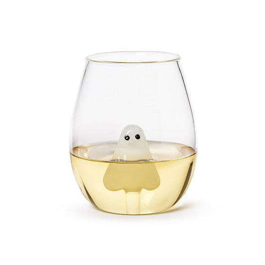 HERE FOR THE BOOS GHOST WINE GLASS