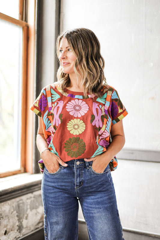 FRANCESCA RUST TOP