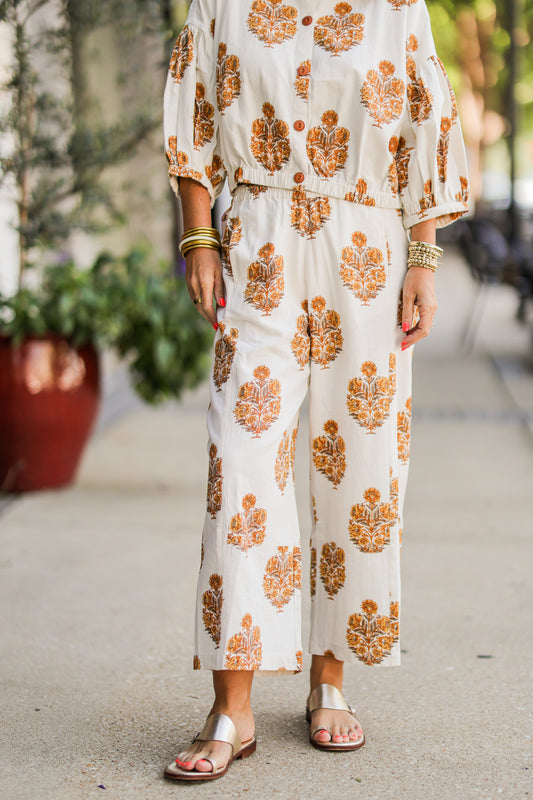 AUTUMN BLOCK PRINT PANT