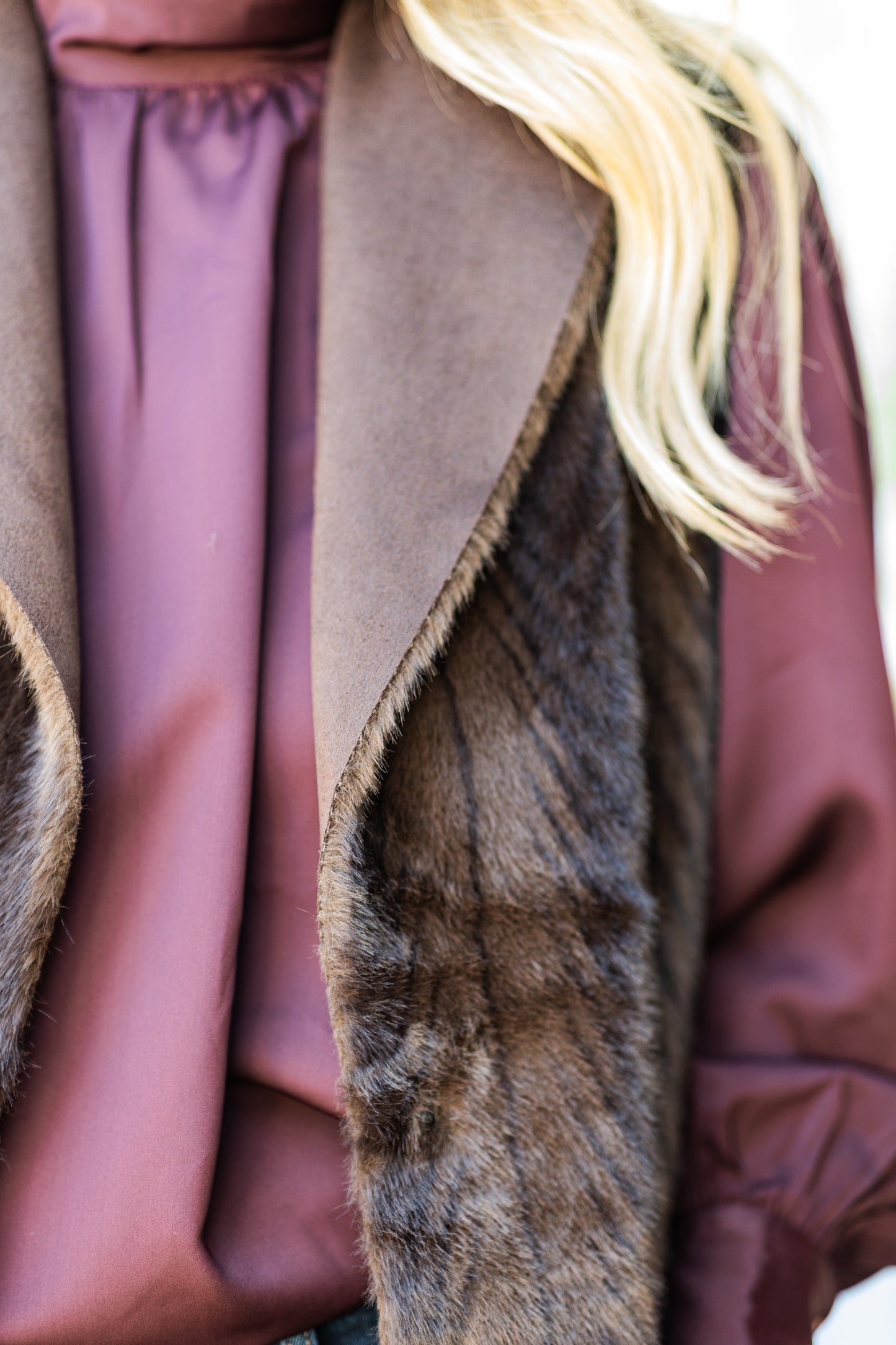 CHOCOLATE FAUX FUR VEST