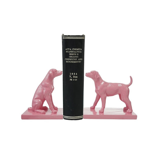 DOG PINK BOOK ENDS
