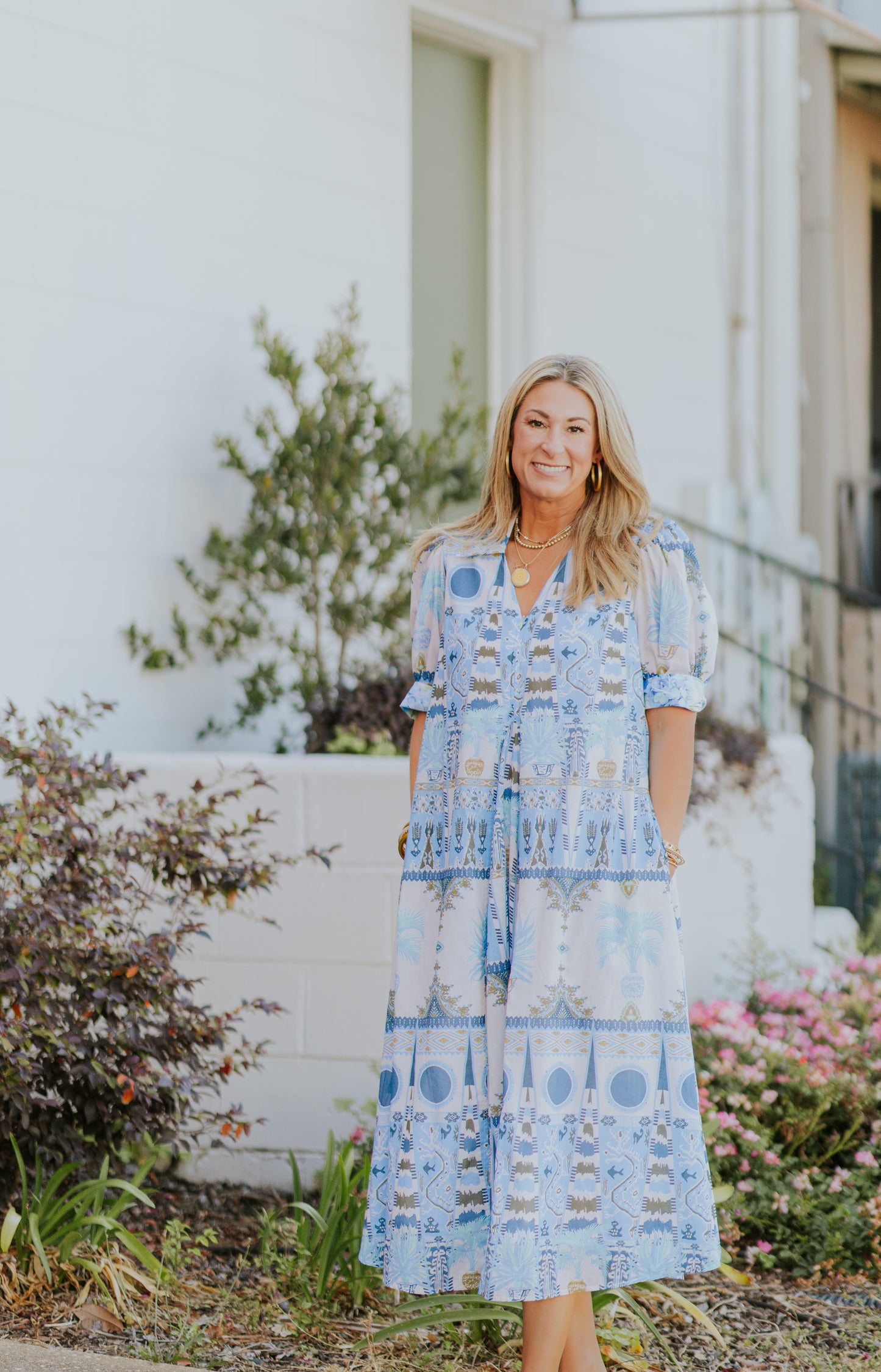 MONTAUK PALM IKAT DRESS