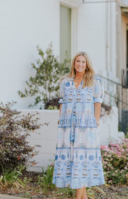 MONTAUK PALM IKAT DRESS