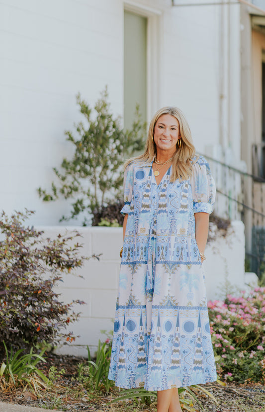 MONTAUK PALM IKAT DRESS