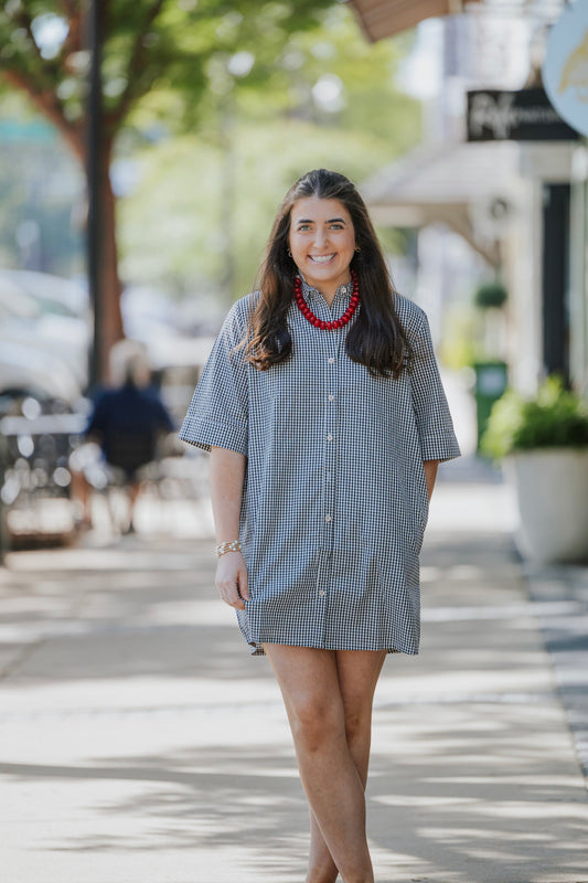 CHECK SHIRT DRESS