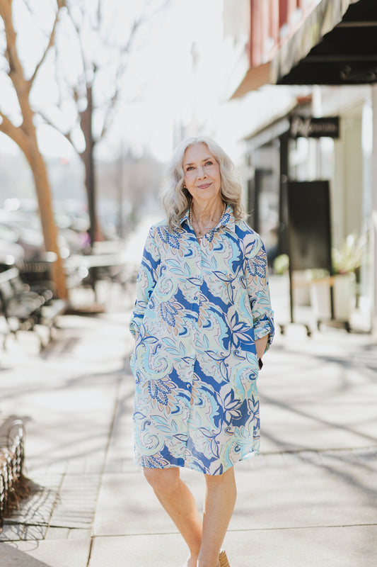 SUMMER BREEZE DRESS IN OCEAN