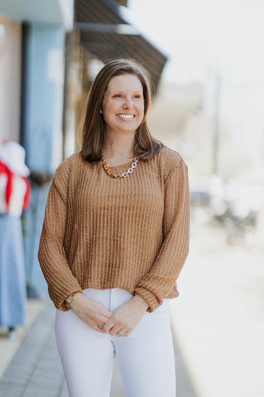 CROCHET TAN TOP