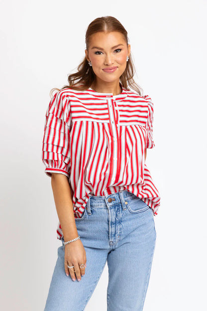 AMERICA PLEAT SLEEVE TOP