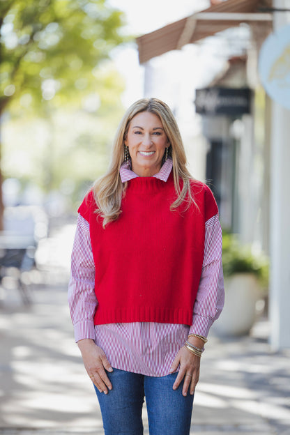 RED SCOTTIE SWEATER VEST