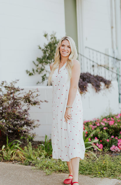 CARDINAL DOT MIDI DRESS
