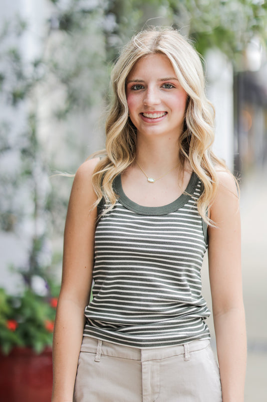 ELIN STRIPE RIB TANK