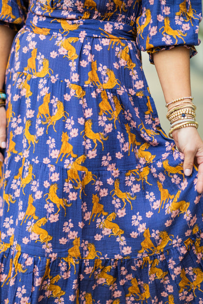 AROUND THE HORSES DRESS