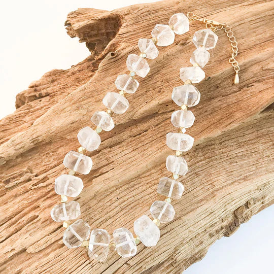 CHUNK STATEMENT BRASS NECKLACE